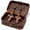 Ручной прилипающий крест из оливкового дерева от Elegant Wooden Cross Decor - Универсальный духовный символ для дома и офиса, идеальный подарок