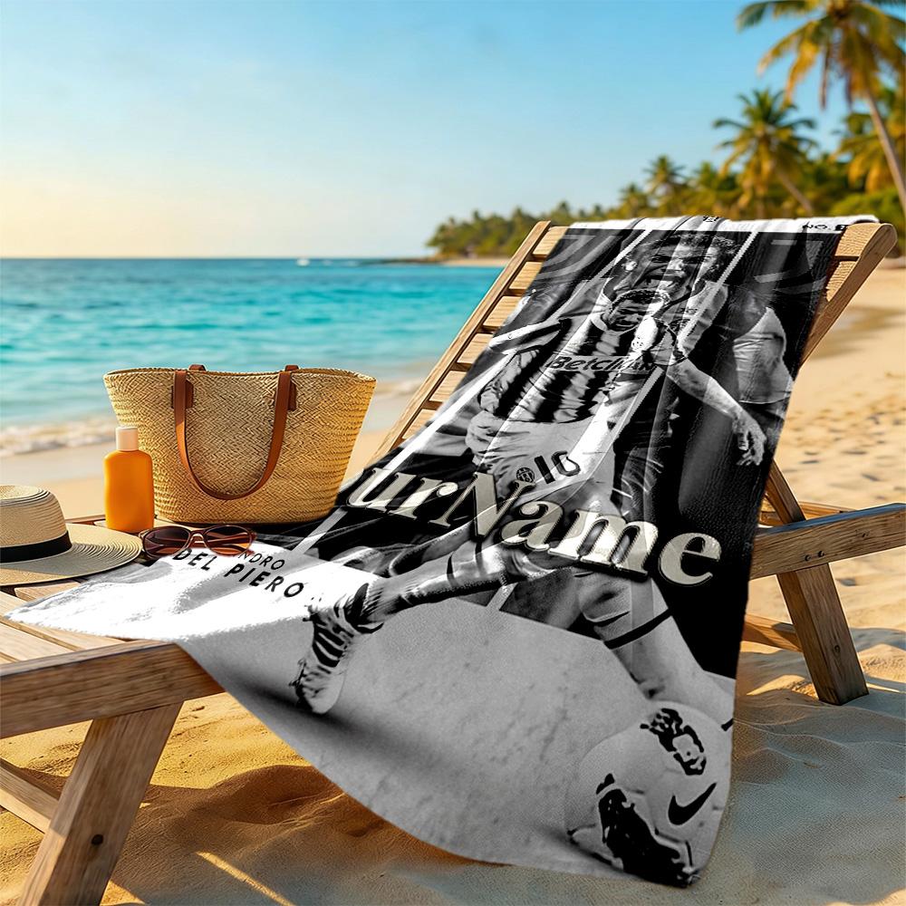 Juventus Customized Name Beach Towel High Absorbency & Quick-Dry Perfect for Traveling Yoga Camping and Swimming