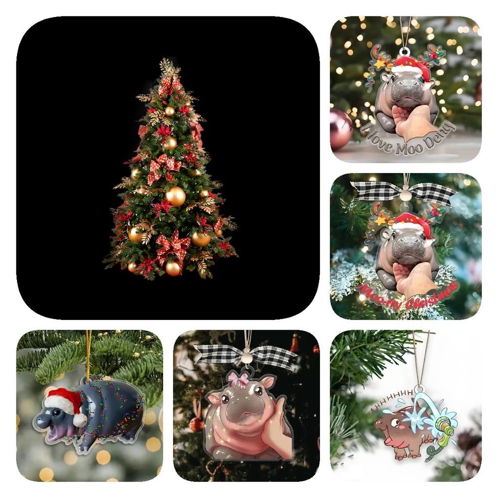 Очаровательный Бегемотик Му Му Рождественский Подарок И Милое Украшение на Елку для Праздничного Настроения