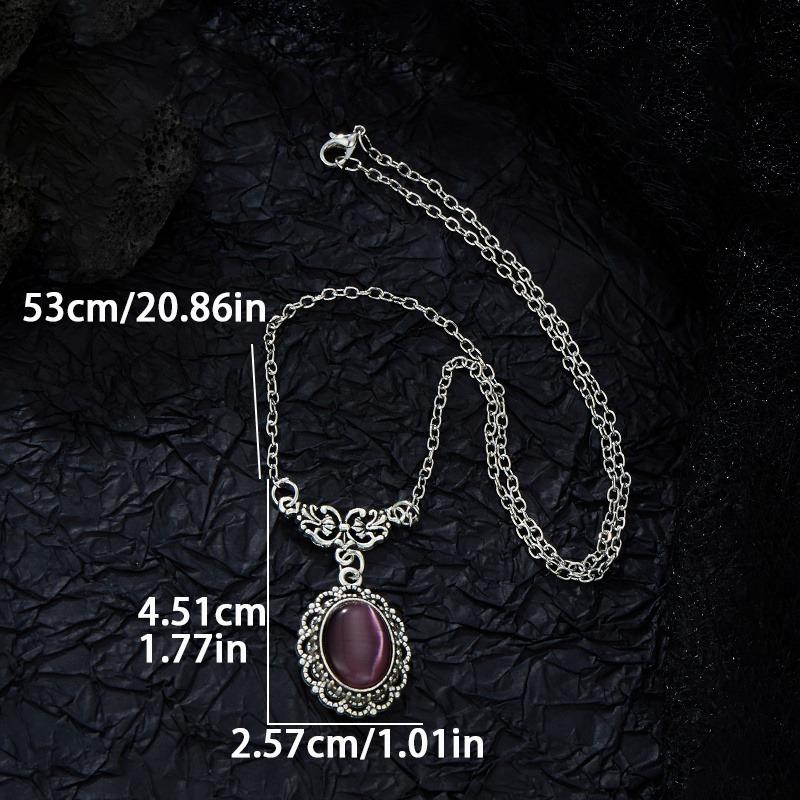 Винтажное кружевное викторианское ожерелье, чокер в стиле нео-готики с летучей мышью-вампиром, массивная цепь, кулон с фиолетовым кристаллом-самоцветом, унисекс