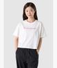 Женская футболка LECOQ в стиле athleisure, свободного кроя, из хлопка, укороченная, с коротким рукавом - Цвет: Слоновая кость (Qq322Ors83)