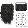 XINRAN Synthetic 4PCS  Invisible Lace Clip In Hair Extensions Short Wavy Natural Thick Hairpieces For Women Daily Wear