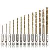Шестигранная рукоятка 13 шт. Титановые спиральные сверла 1,5-6,5 мм Электродрель Отвертка Сверление Развертывание Сверлильный инструмент Набор сверл-пушек