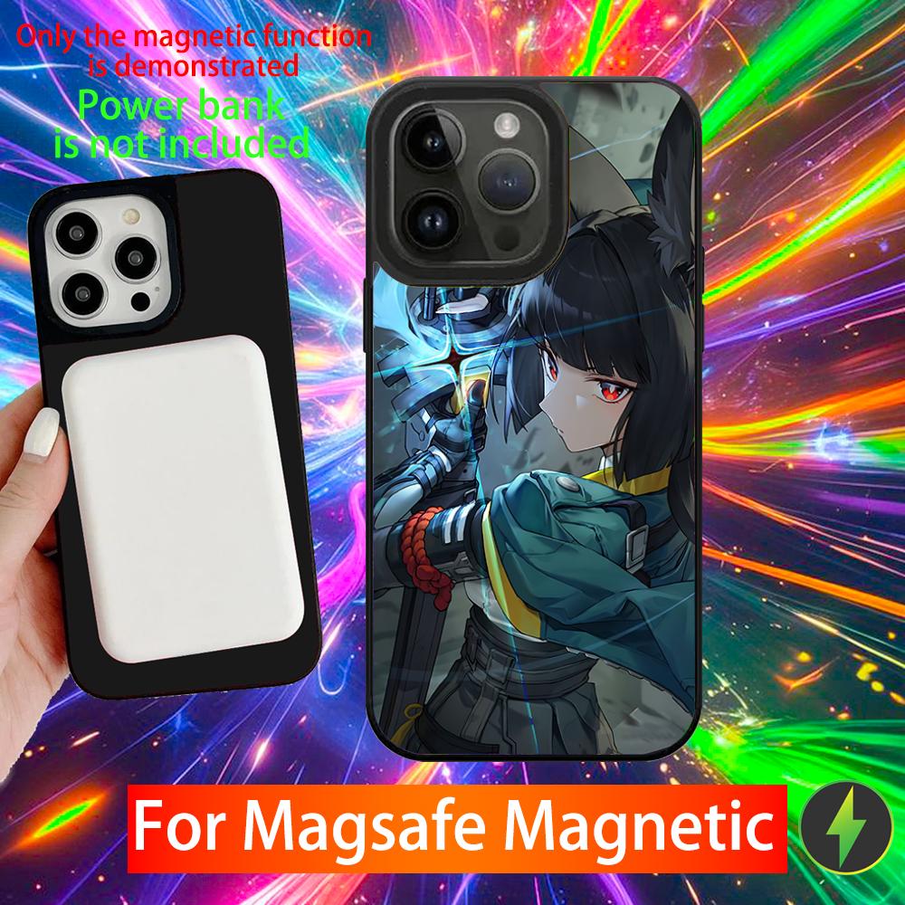 Чехол для телефона Hoshimi Miyabi ZZZ для iPhone 16,15,14,13,12,11,Pro,Max,Plus,Mini,SE Новый Магнитный Беспроводной Зарядник Magsafe