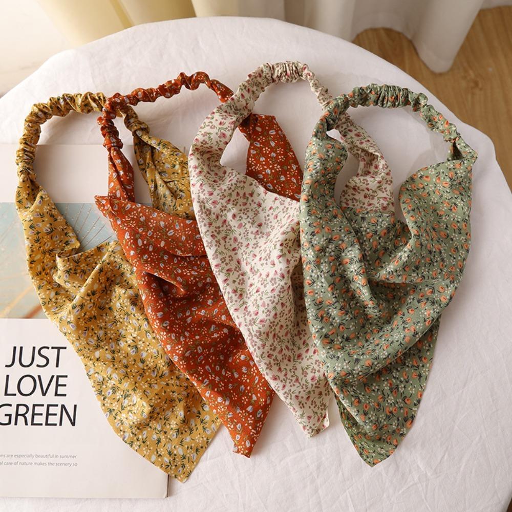 Летний платок на голову, шарф, цветочная повязка на голову, повязка на голову, треугольные платки для женщин и девочек