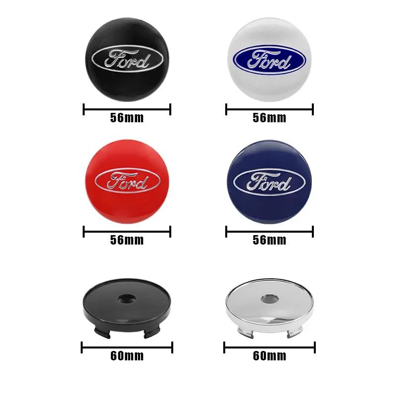 4pcs 60mm Car Styling Wheel Hub Center Caps Rim Cover Badge Emblem For Ford ST Focus Fiesta Ranger Mondeo Kuga Mustang Transit