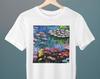 White and Purple Water Lilies, Claude Monet Painting, Unisex T-Shirt, Art T-Shirt, Flowers, Gift for Her, Gift for Him, Art Lover Gift