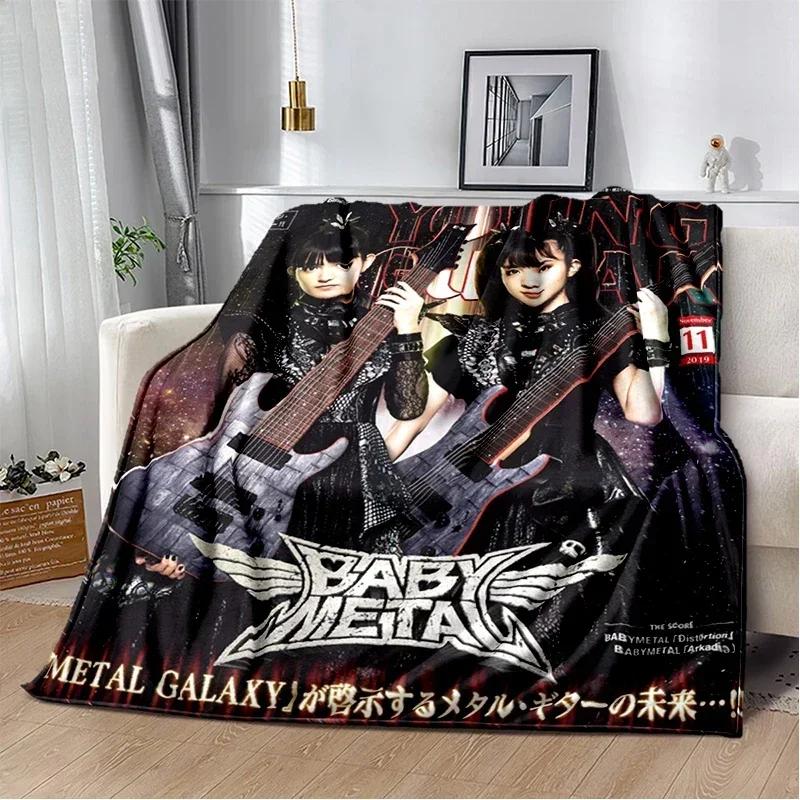 Теплый печатный плед Babymetal, плед для дивана в офисе, многофункциональный домашний плед из фланели