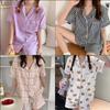 [Shop  ] Women S Patterned Collar Short Sleeve ShortS pajamaS Set 6 typeS Uniform Price Won wSet We4e4a6