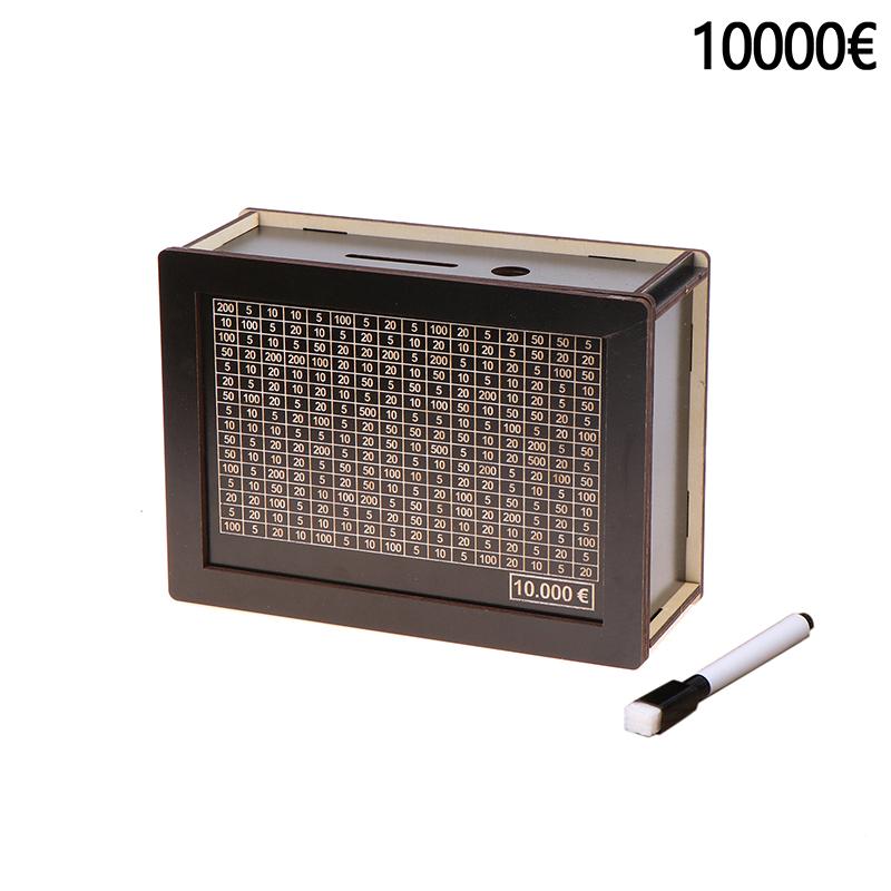 Копилка для денег 500/1000/2000/3000/5000/10000 евро, деревянная копилка для денег, многоразовая копилка с копилками для целей и чисел