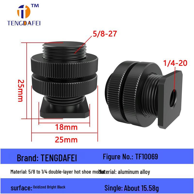 Reversible 1/4" Male To 3/8" Female Adapter for Camera Tripod Ball Head with M4-M8 Conversion Screws