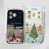 INS Мультяшный Рождественский Стиль Чехол для Телефона для IPhone 17 Pro 15 14 13 12 11 Pro Max XR XS X 16 Plus Уличный Пейзаж Мягкий Силиконовый Чехол