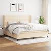 Maison Exclusive - Sommier À Lattes De Lit Avec Matelas Crème 200x200 Cm Tissu