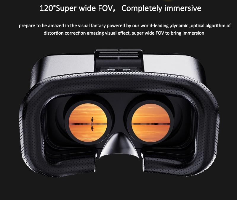 3D VR Glasses Virtual Reality Headset Bass Stereo Surround Headphone Games Movie VR Headset Wide Angle for 4.5-6.7 Inches Smartphones Remote Gamepad