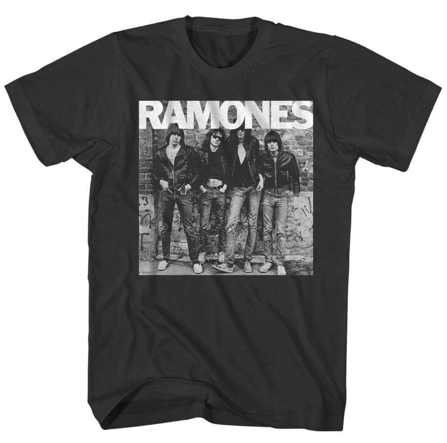 Футболка с обложкой первого альбома Ramones | Мужская Классическая Рок-н-ролльная Музыкальная Футболка с Логотипом Группы Черная Унисекс Футболка