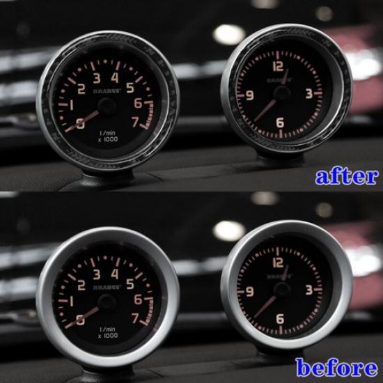 Black Carbon Fiber Speedometer Frame Cover Sticker For Benz Smart Fortwo 2011-15