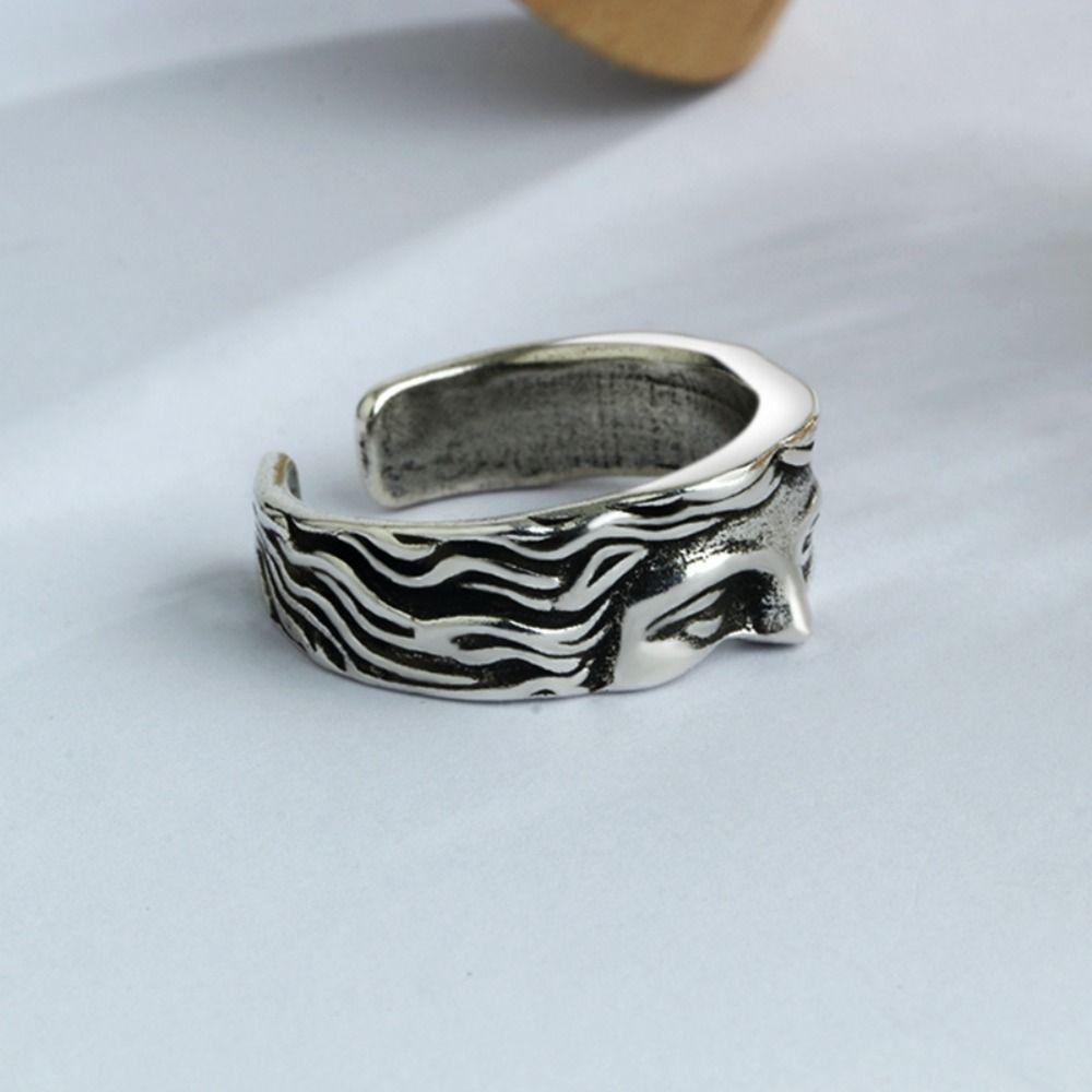 Literary Sculpture Half Face Rings Adjustable Opening Ring Venus Mask Ring Jewelry Accessories