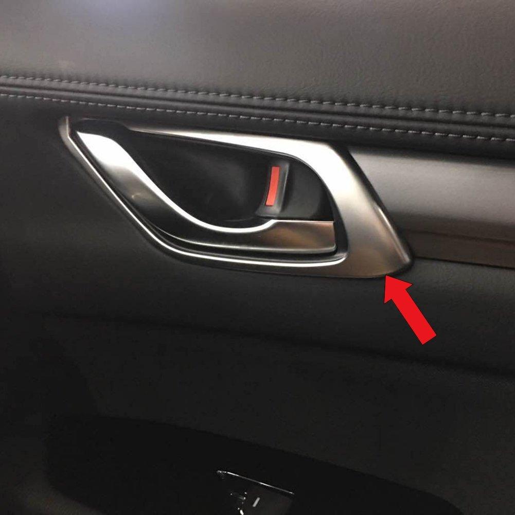 RUIQ Mazda New KG Series Exclusive Interior Matte Nickel Plated Front and Rear Inner Door Handle Garnish Designed Specifically for MAZDA CX-8 - CX-8