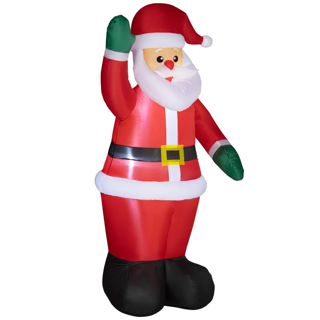 Santa Claus, 1.84 m tall, with LED lighting, self-inflating garden decoration