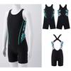 Girls One Piece Round Neck Swimsuit Kid Water Sport Short Swimsuit Bathing Suits