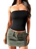 Женский strapless tube top, эластичный, Y2K, клубная одежда, базовая майка-топ