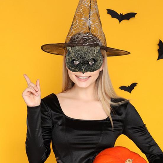 Маска совы Реалистичная полузакрытая маска совы Удобная в носке маска с резинками для костюмированных вечеринок на Хэллоуин