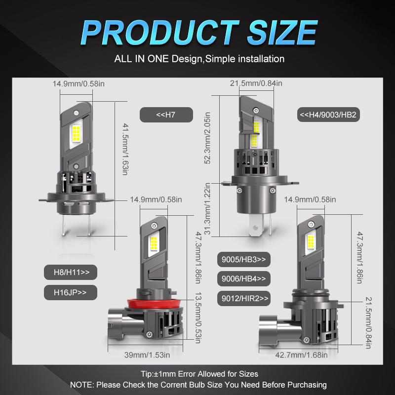 MAXGTRS 2x 20000Лм Canbus H7 H8 H11 H9 Светодиодная фара H1 H3 9012 HIR2 9005 HB3 9006 HB4 CSP H4 Светодиодная фара для автомобиля 6500K Супер яркая