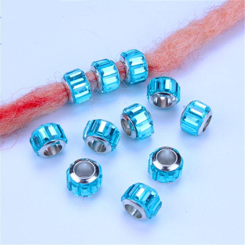 5pcs/bag Silver Metal Hair Rings Braid Dreadlocks Bead Hair Cuffs Dread Tube Charm Dreadlock for DIY Hair Accessaries
