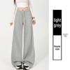 Женские широкие брюки Off-White на флисовой подкладке, Осень/Зима, Свободный крой, Повседневные, Хорошо драпируются, Прямой крой, Воздушные брюки из клейкого риса