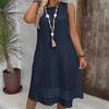 Женское летнее платье, повседневное, без рукавов, с круглым вырезом, миди, платье-халат для отдыха на пляже