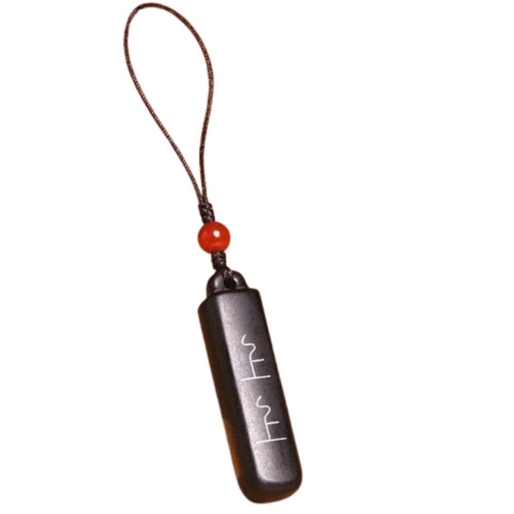 Chinese Style Black Sandalwood Car Key Ring Good Luck Wooden Carving Keychain Women