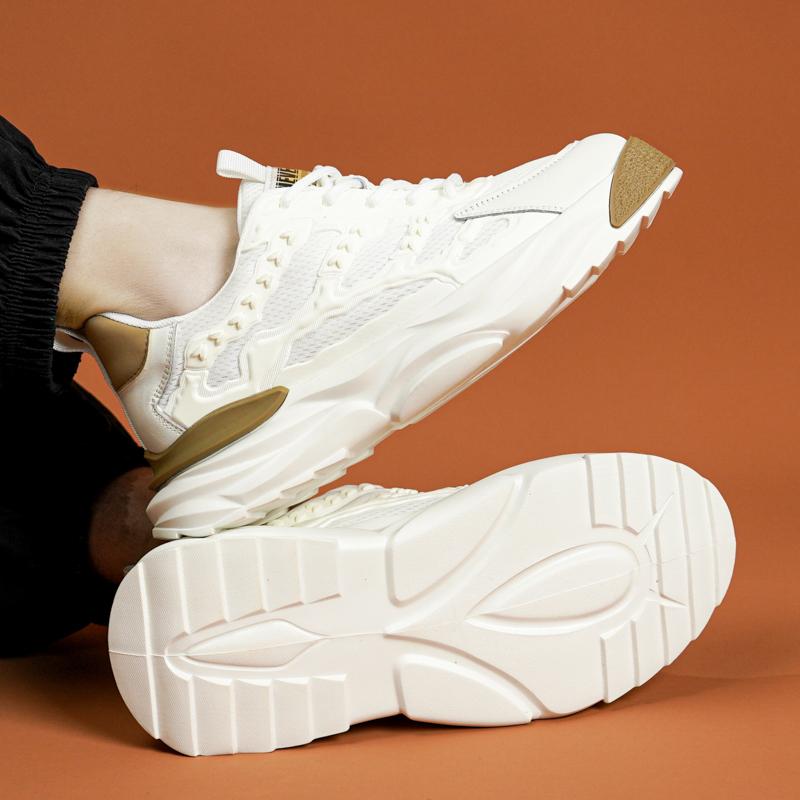 Трендовая спортивная обувь, мужские удобные дышащие кроссовки на платформе с сеткой, модные повседневные прогулочные кроссовки 2024 года, мужская летняя новинка