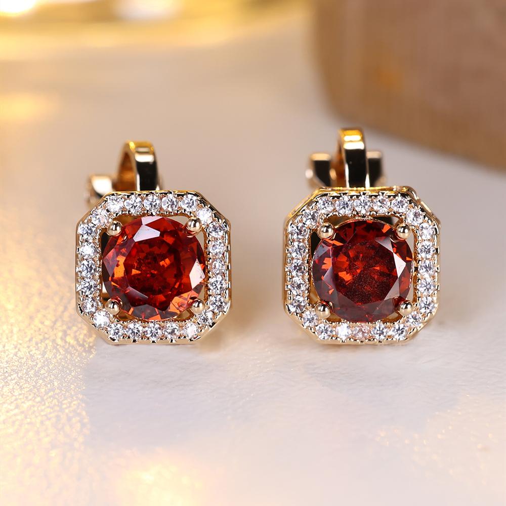 1 пара круглых циркониевых клипс для ушей для женщин и девочек, модные золотые квадратные непроколотые клипсы для ушей