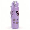 1PC Butterfly Daisy Love Collage 750ml Color Plastic Sports Water Bottle Leakproof Flip Straw Lid Suitable for Sports Office Home Use