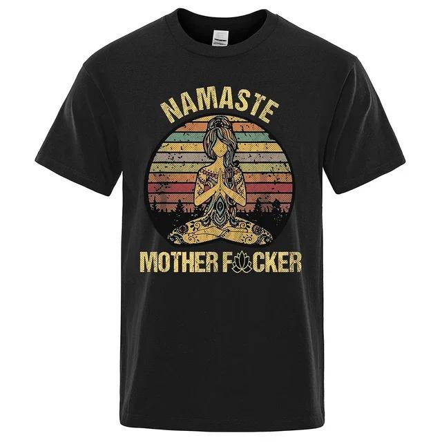 Винтажная забавная футболка Namaste Mother Explicit, мужская футболка, женские хлопковые футболки, топы, свободная одежда больших размеров с короткими рукавами