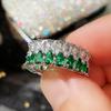 Trend Wedding Bands Rings for Women Blue/Green/Pink Teardrop High Quality Silver Color Rings Statement Jewelry
