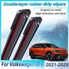 Передние стеклоочистители (дворники) для VW Volkswagen ID.6, для леворульных автомобилей, Аксессуары 2024-2025, Двухслойные резиновые дворники, Лопатки для лобового стекла, Автоаксессуары