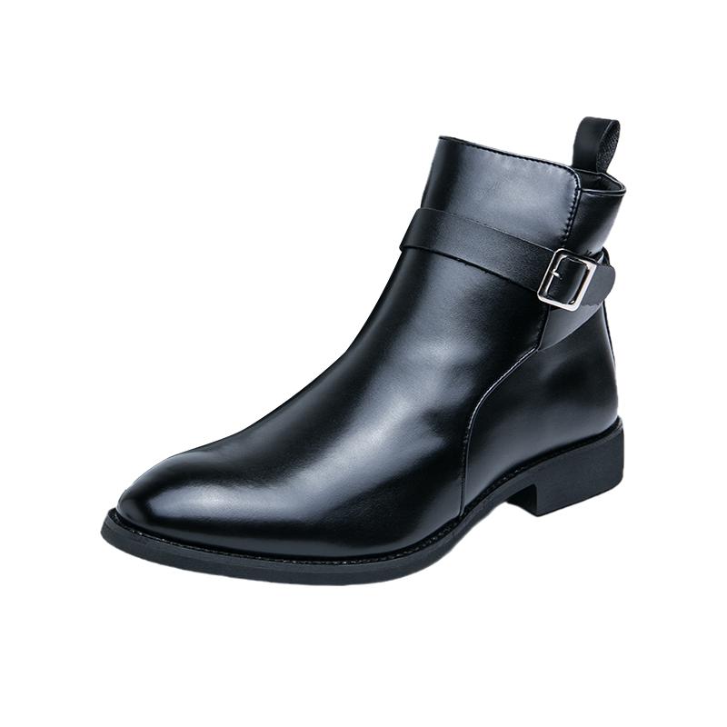 Мужские высокие кожаные ботинки Минималистский классический стиль для джентльмена Повседневные офисные ботинки для отдыха на работе и вечеринках Мужские ботинки Мотоциклетная обувь