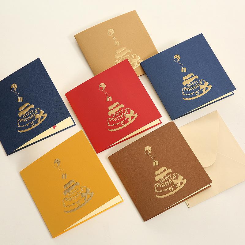 Складная 3D открытка-торт на День Рождения  Стиль Инстаграм Цветная открытка на День Рождения Пожелания и Благодарность Подарочная открытка