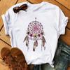 Women Summer Short Sleeve Dream Feather Fashion Print T-shirts Fashion Tops T Shirt Ladies Womens Graphic Female Tee T-Shirts