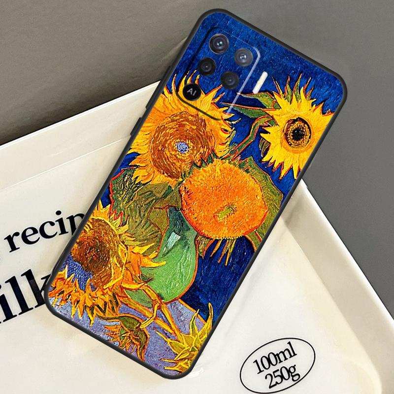 Beautiful Yellow Sunflower For Oppo A17 A15 A16 A18 A94 A74 A54 A38 A58 A78 A98 A40 A60 A80 A76 A96 A57 A77 A5 Pro Case