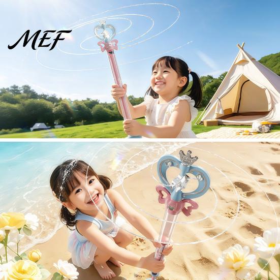 Spiral Water Effect Sprinkler Fairy Wand Squirter, Spinning Spray Toy for Summer Pool Birthday Gift Little Girls Party Outdoor Beach