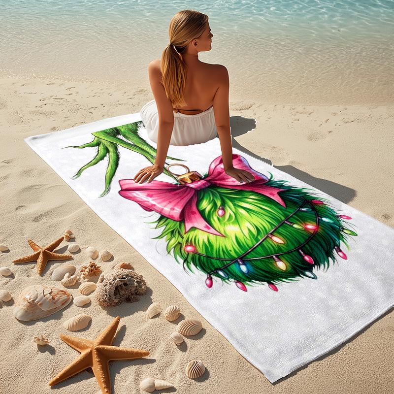 Grinch Christmas Stylish Digital Printing Beach Towel Quick Drying Absorbent Blanket For Beach Pool Gym Travel Christmas Gift C9211493