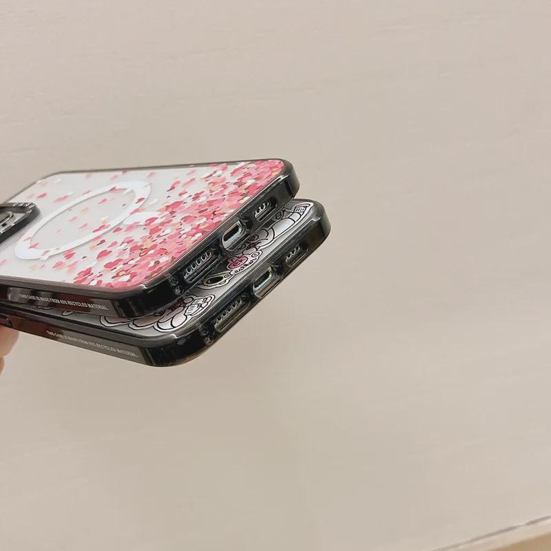 Магнитный чехол Pink Inspirational Rabbit для iPhone 16 Pro Max — модный чехол против падения