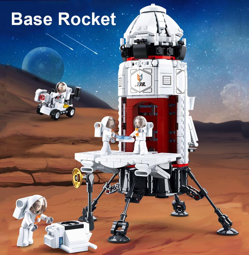 160-740pcs 3D Construction Toy Space Ship Building Brick Shuttle Rocket Spaceship Station Astronaut Model Aerospace Build Blocks