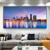 Big Size Modern City Night Scene Canvas Painting Wall Art Landscape Reflection Posters and Prints for Living Room Home Decor