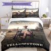 3pcs Custom Name Yellowstone Bedding Set Duvet Cover Closure Includes 1 Duvet Cover & 2 Pillowcases, Soft and Comfortable for All Seasons.