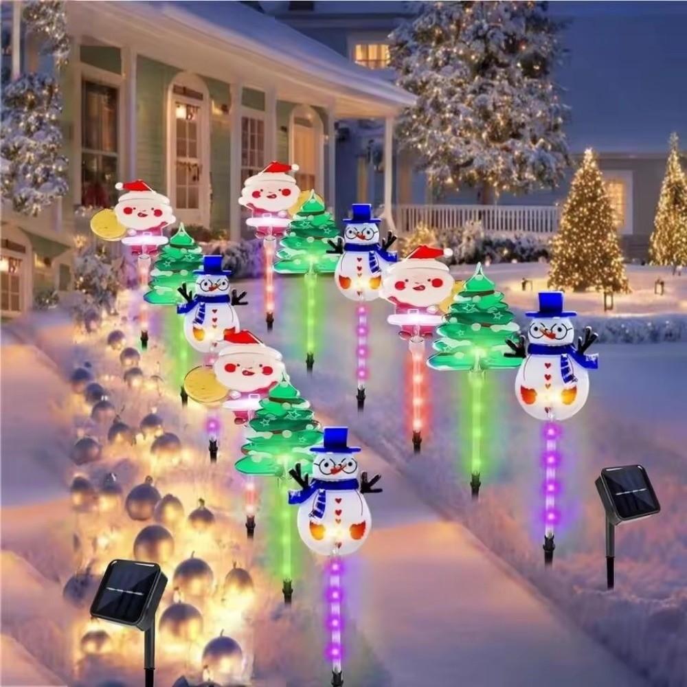 Solar Powered Christmas Solar Stake Lamp Holiday Christmas Yard Lamp Festive Decorative