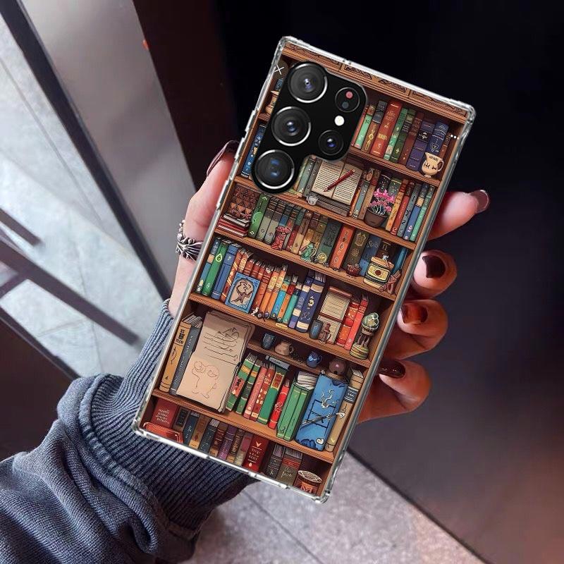 Read Books illustration Reading Phone Case For Samsung Galaxy S23 S24 S25 Edge S26 Ultra S22 + S21 Plus S20 FE Cover Silicone Pr