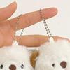 3pcs Cartoon Otter with Fish Plush Keychain Ocean Theme Backpack Charm Cute Healing Doll Pendant Small Gifting Ideas